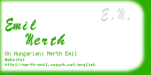 emil merth business card